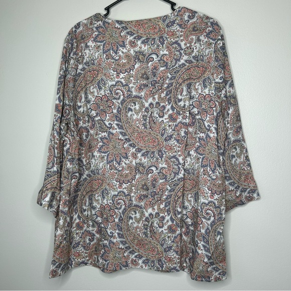Soft Surroundings Kaimana Embellished Multicolor Paisley Spring Tunic Size XL - Picture 12 of 16